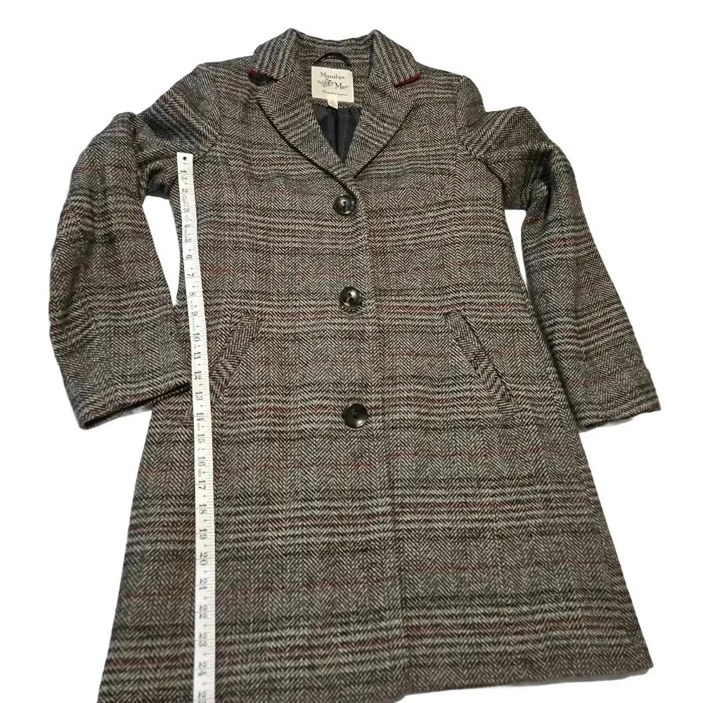 Maralyn & Me Women's Herringbone Long Coat - Picture 10 of 15